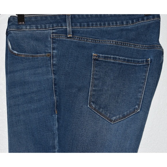 Old Navy Kicker Boot Stretch Jeans Size 22 Mid Rise Soft Blue Denim 5-Pocket - Picture 6 of 16
